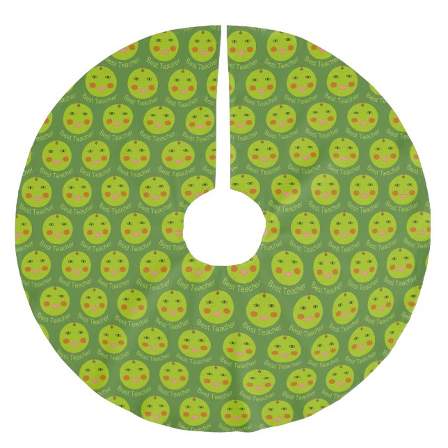 Best Teacher Happy Apple Tree Skirt (Front)