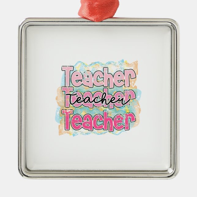Best Teacher Metal Ornament (Front)