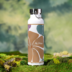 Best Teacher Modern Watercolor Floral Water Bottle