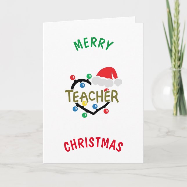 *BEST TEACHER OF THE YEAR* AT CHRISTMAS HOLIDAY CARD (Front)
