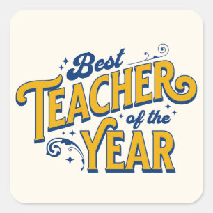 Best Teacher of the Year Square Sticker