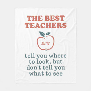 BEST TEACHERS custom monogram fleece blankets