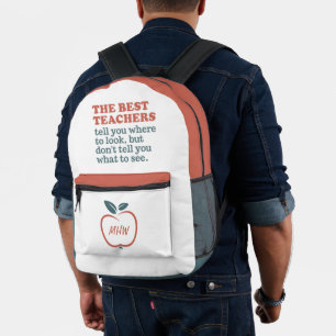BEST TEACHERS custom monogram Printed Backpack