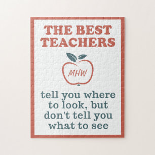 BEST TEACHERS custom monogram puzzle