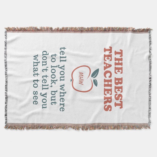 BEST TEACHERS custom monogram throw blanket (Front)