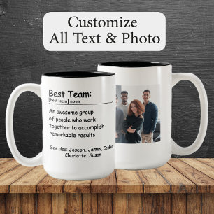 Best Team Definition Custom Photo Team Two-Tone Coffee Mug