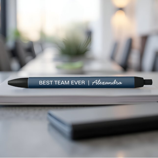 Best Team Ever Custom Employee Appreciation Navy Black Ink Pen (Creator Uploaded)