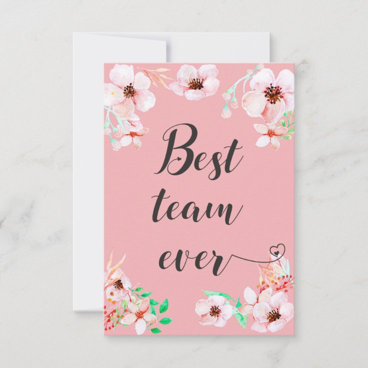 Best Team ever Office teamwork Motivational Quote Thank You Card | Zazzle