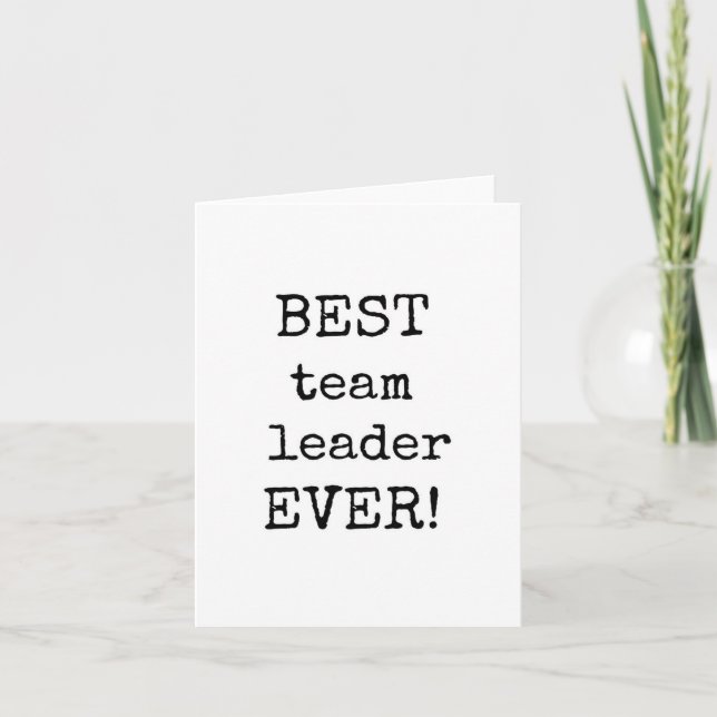 Best Team Leader Boss Appreciation Card (Front)