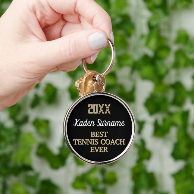 Best Tennis Coach Award Key Ring (Hand)