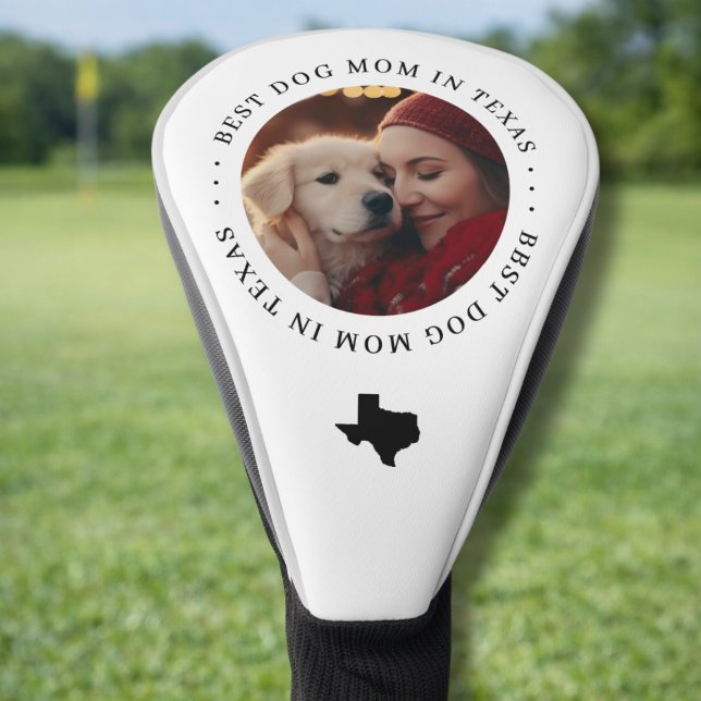 Best Texas Dog Mom Personalized Photo Golf Head Cover (Add your favourite photo to personalize)