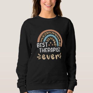 Best Therapist Ever Leopard Rainbow Mum Sweatshirt