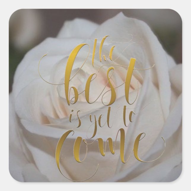 Best To Come White Rose Enveliope Seals-Stickers Square Sticker (Front)