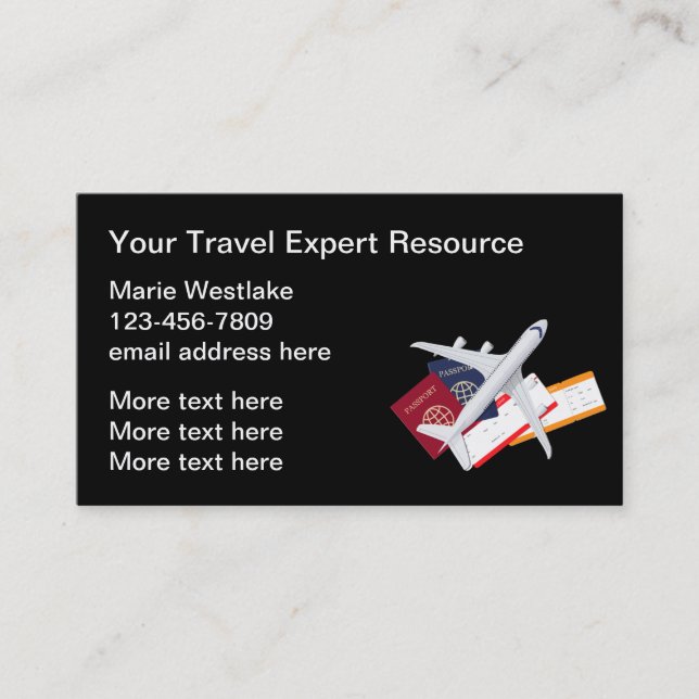 Best Travel Agent Business Cards (Front)
