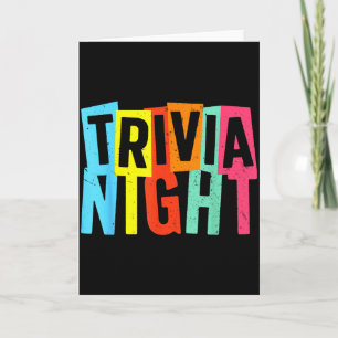 Best Trivia Night Art For Men Women Trivia Host Tr Card