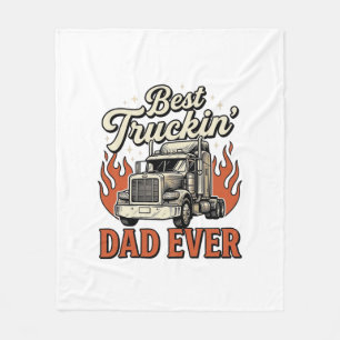 Best Truckin Dad Ever Vintage Truck Father Shirt_1 Fleece Blanket