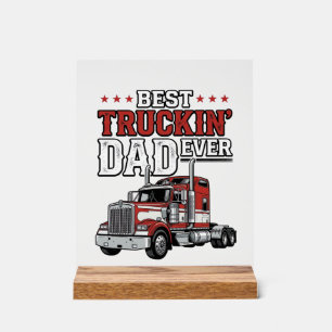 Best Truckin Dad Ever Vintage Truck Shirt Design_1 Acrylic Sign