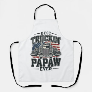 Best Truckin' Papaw Ever Vintage Trucker Vector_1 Apron