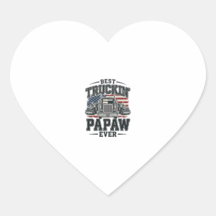 Best Truckin' Papaw Ever Vintage Trucker Vector_1 Heart Sticker