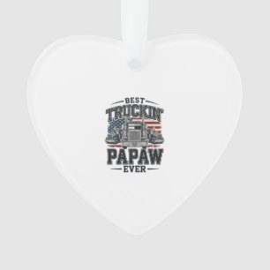 Best Truckin' Papaw Ever Vintage Trucker Vector_1 Ornament
