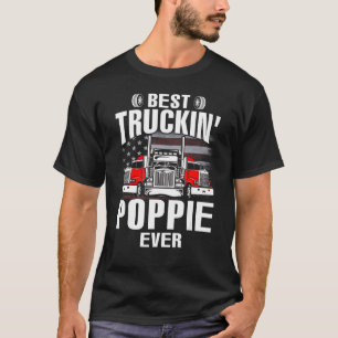 Best Truckin' POPPIE Ever USA Flag Father's Day T-Shirt