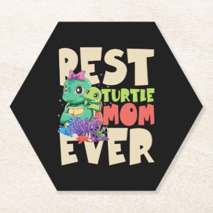 Best Turtle Mum Ever Mother Turtle Lovers Paper Coaster