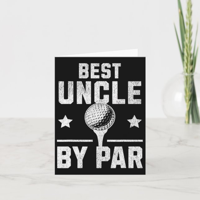 Best Uncle By Par Funny Disc Golf Gift For Men  Card (Front)