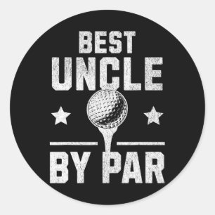 Best Uncle By Par Funny Disc Golf Gift For Men  Classic Round Sticker