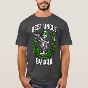 Best Uncle By Par Golf Funny Golfing Skeleton Golf T-Shirt