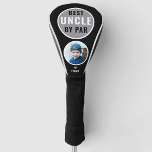 Best Uncle By Par Golf Gift Name Photo Black Golf Head Cover