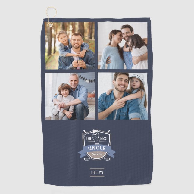 Best Uncle By Par Personalised Photos Golf Towel (Front)