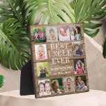 Best Uncle Ever 12 Photo Collage Personalised Wood Plaque<br><div class="desc">Create your own photo collage  plaque  with 12 of your favourite pictures on a wood texture background .Personalise with family photos . Makes a treasured keepsake gift for the favourite uncle for birthday,  holidays and father's day.</div>