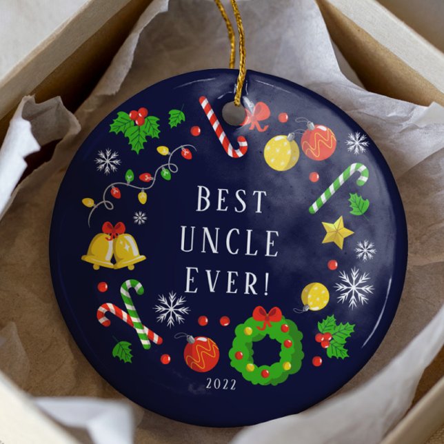 Best Uncle Ever 2 Sided Ceramic Ornament (Creator Uploaded)