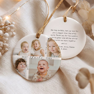 Best Uncle Ever 4 Photo Family Christmas Ceramic Ornament