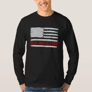 Best Uncle Ever America Flag  For Men Father's Day T-Shirt