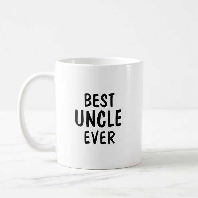 Best Uncle Ever Minimalist Typography Gift Coffee Mug (Left)