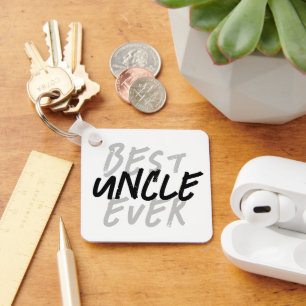Best Uncle Ever Modern Black and Gray Grunge Key Ring