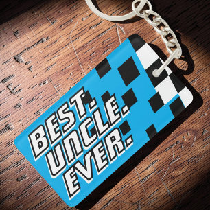 Best Uncle Ever Motorsport Racing Modern Chequered Key Ring