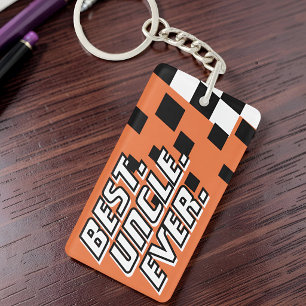 Best Uncle Ever Motorsport Racing Modern Chequered Key Ring