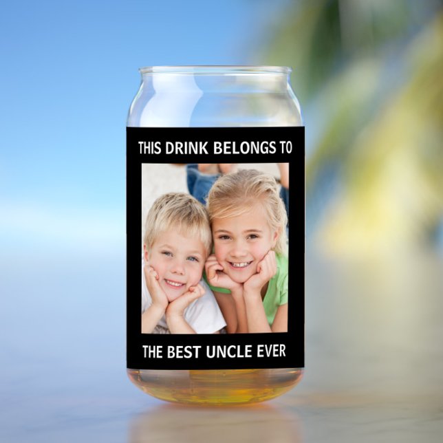  Best Uncle Ever Photo Can Glass (Creator Uploaded)