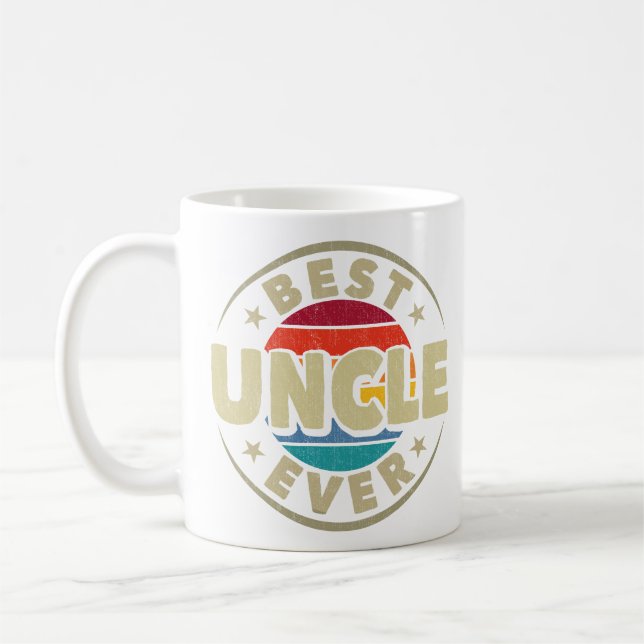 Best Uncle Ever Retro Vintage Uncle Fathers Day Coffee Mug (Left)