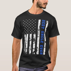 Best Uncle Ever US Vintage Flag Patriotic Family T-Shirt
