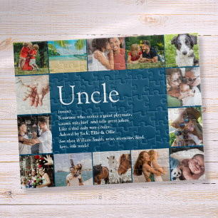 Best Uncle Funcle Definition 14 Photo Blue Jigsaw Puzzle