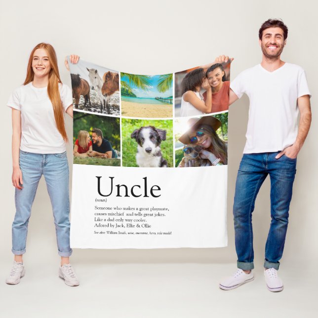 Best Uncle, Funcle Definition 6 Photo Fun Fleece Blanket (In Situ)
