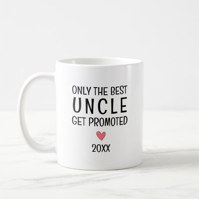 Best Uncle Get Promoted – Personalised Year Coffee Mug (Left)