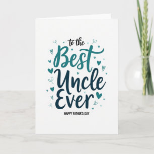 Best Uncle Teal Gradient Card