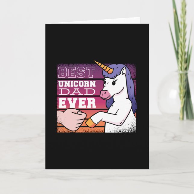 Best Unicorn Dad Ever Awesome Daddy Card (Front)