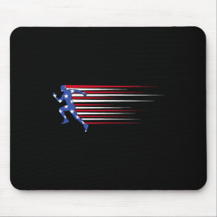 Best Usa American Flag Track And Field Gift Team M Mouse Pad