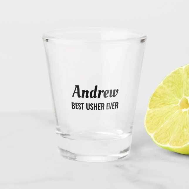 Best Usher Shot Glass (Front)