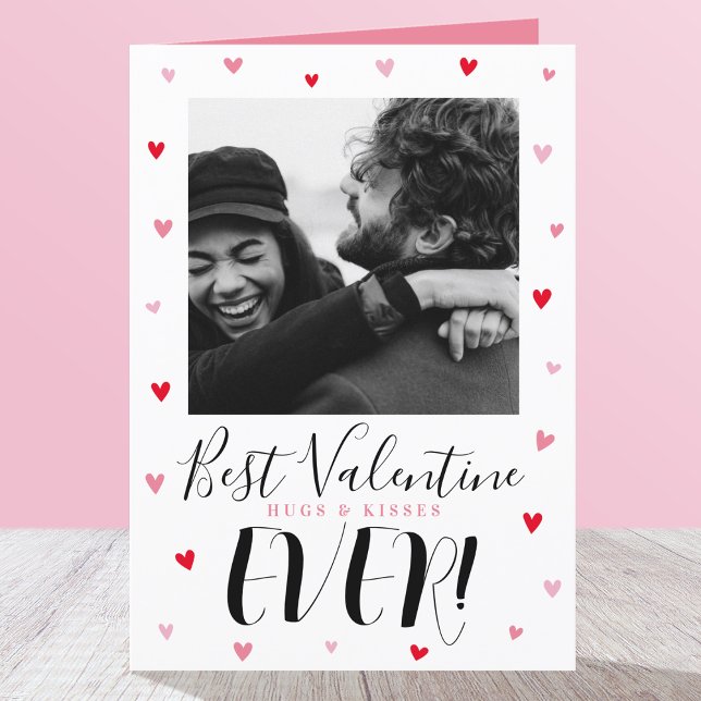 Best Valentine Kisses Ever Love Pink Holiday Card (Creator Uploaded)